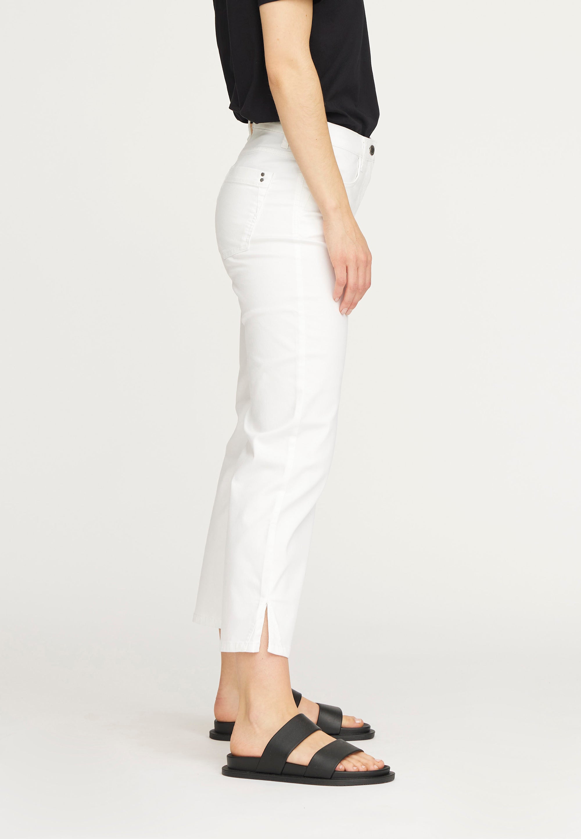 LAURIE Amelia Slit Straight crop Trousers STRAIGHT Weiss