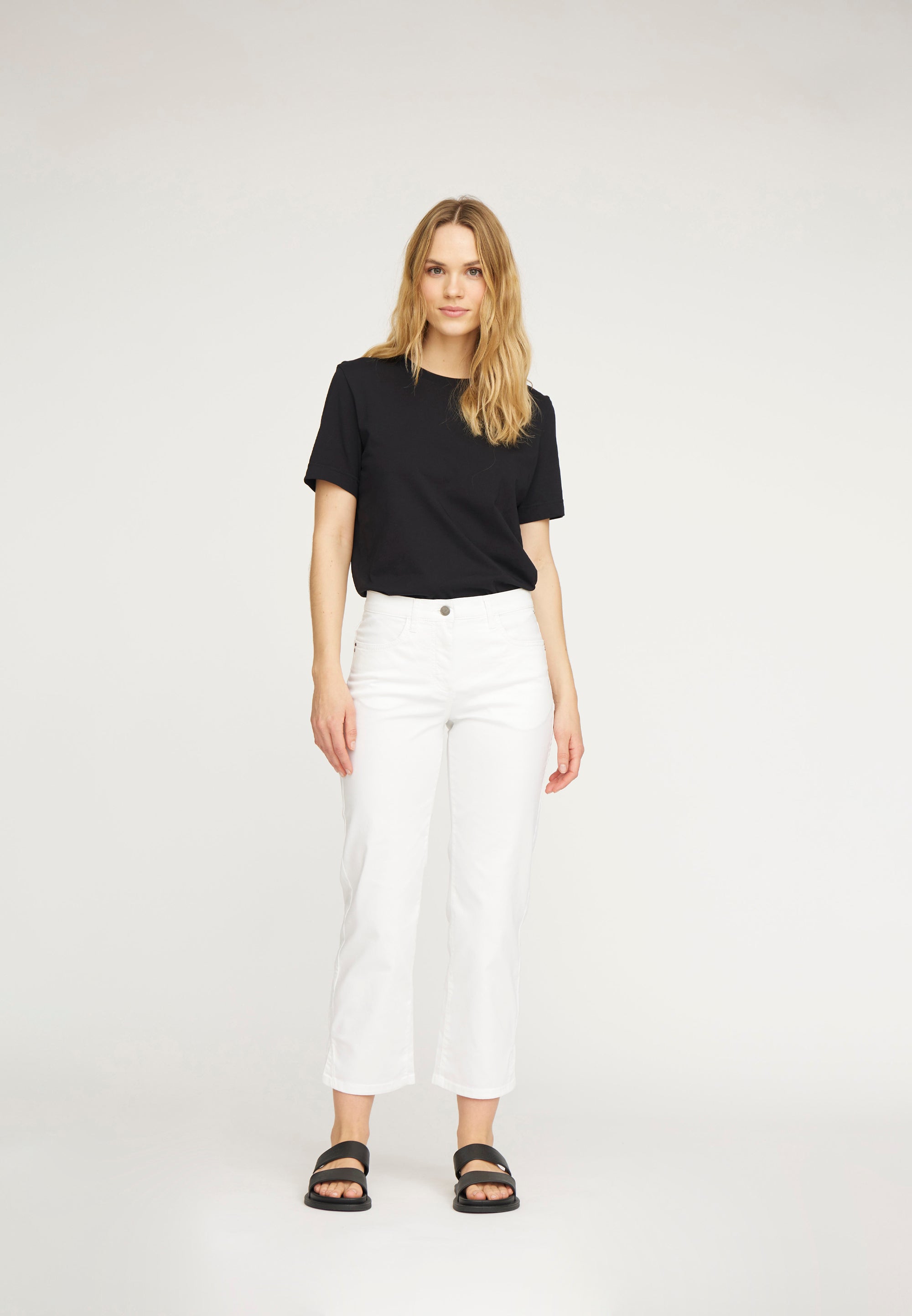 LAURIE Amelia Slit Straight crop Trousers STRAIGHT Weiss