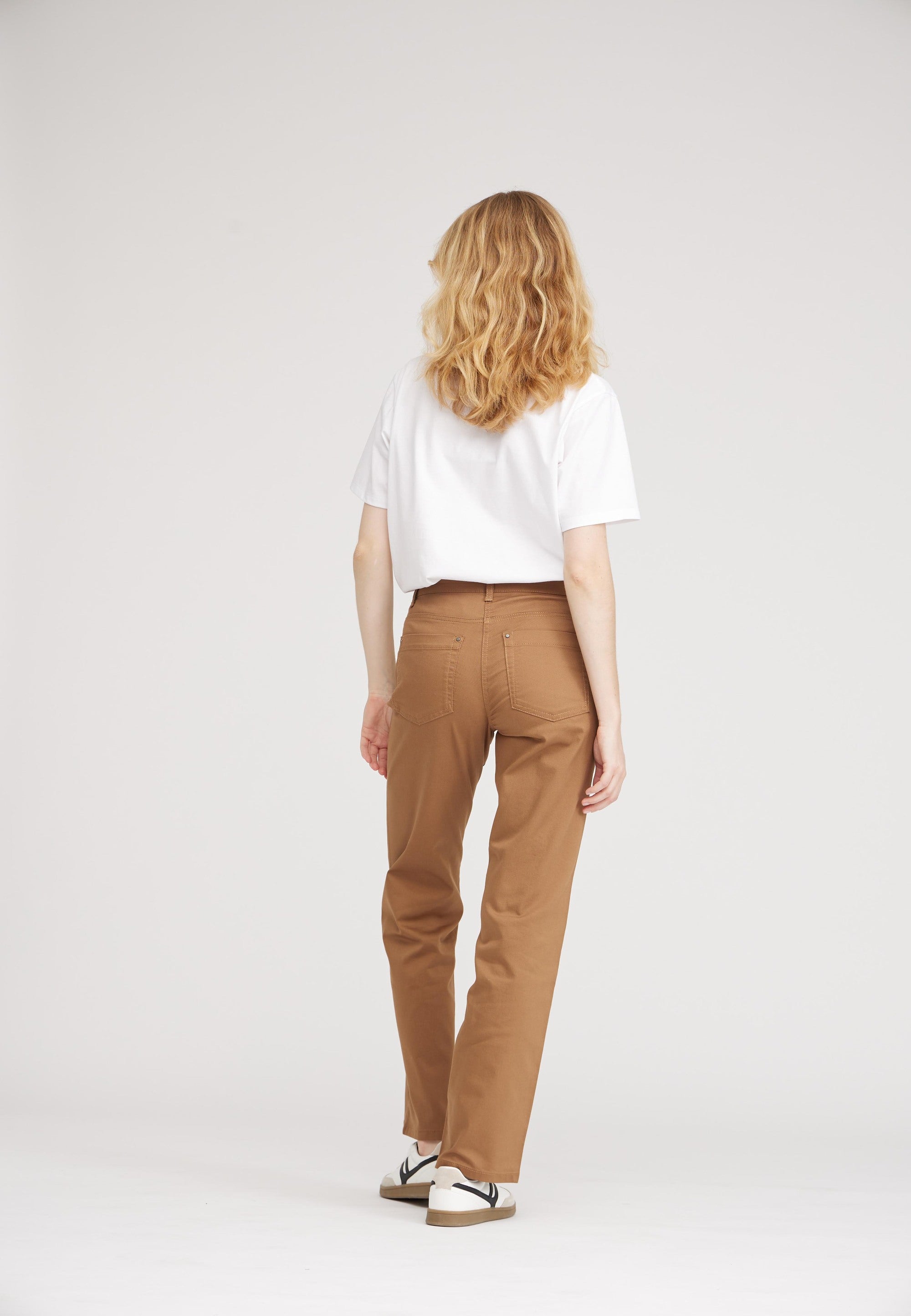 LAURIE  Amelia Straight - Medium Length Trousers STRAIGHT Kamel