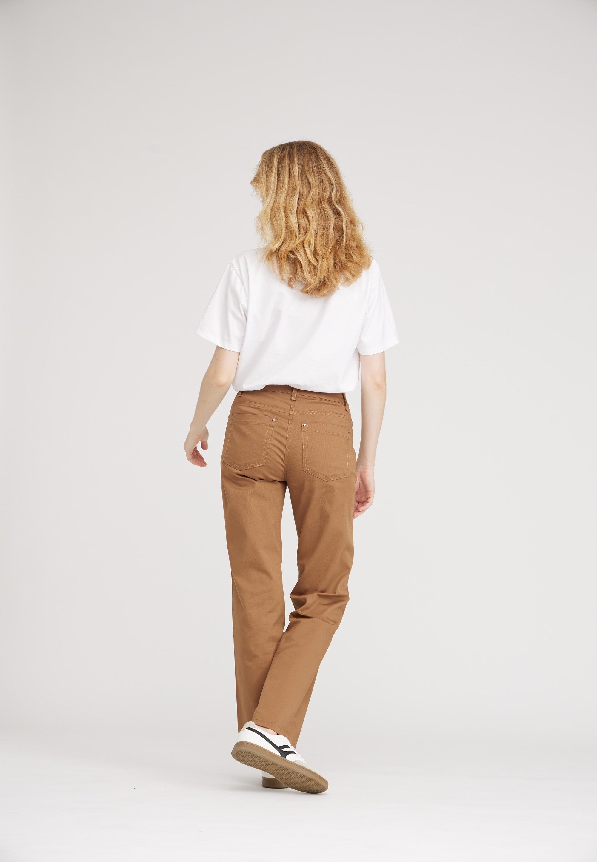 LAURIE  Amelia Straight - Medium Length Trousers STRAIGHT Kamel