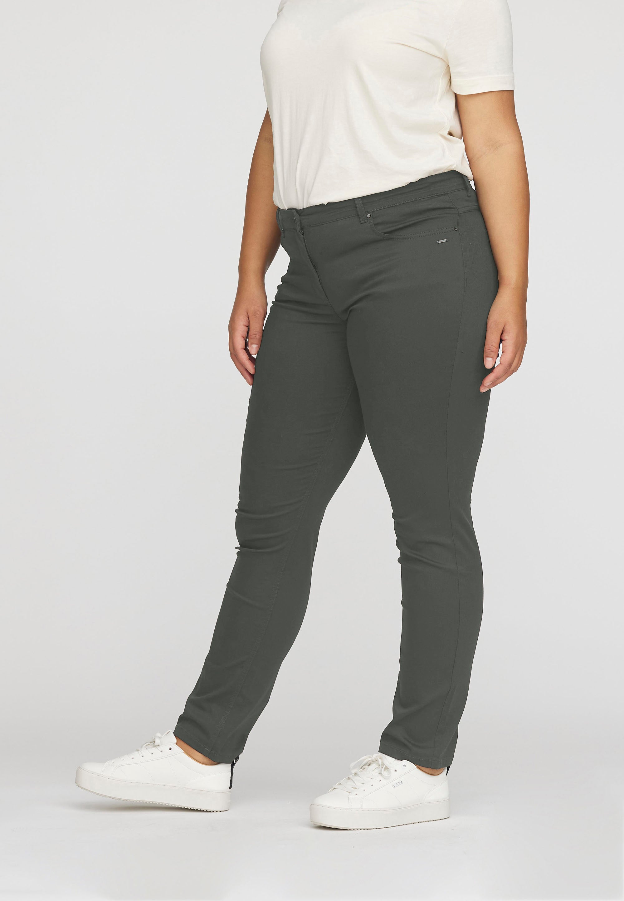 LAURIE  Charlotte Regular - Medium Length Trousers REGULAR Dunkler schatten
