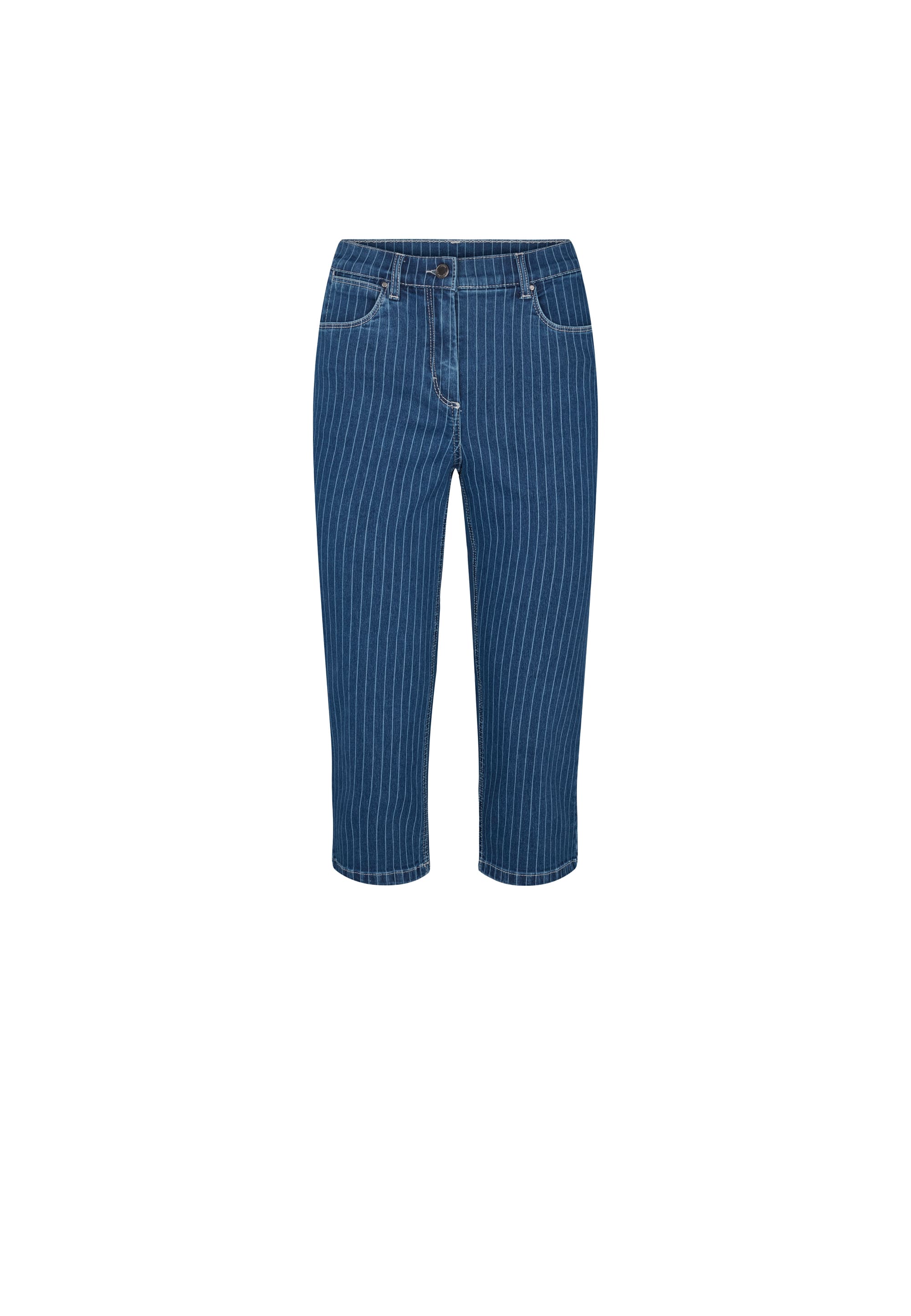 LAURIE Charlotte Regular Capri ML Trousers REGULAR 49398 Blue Denim Stripe