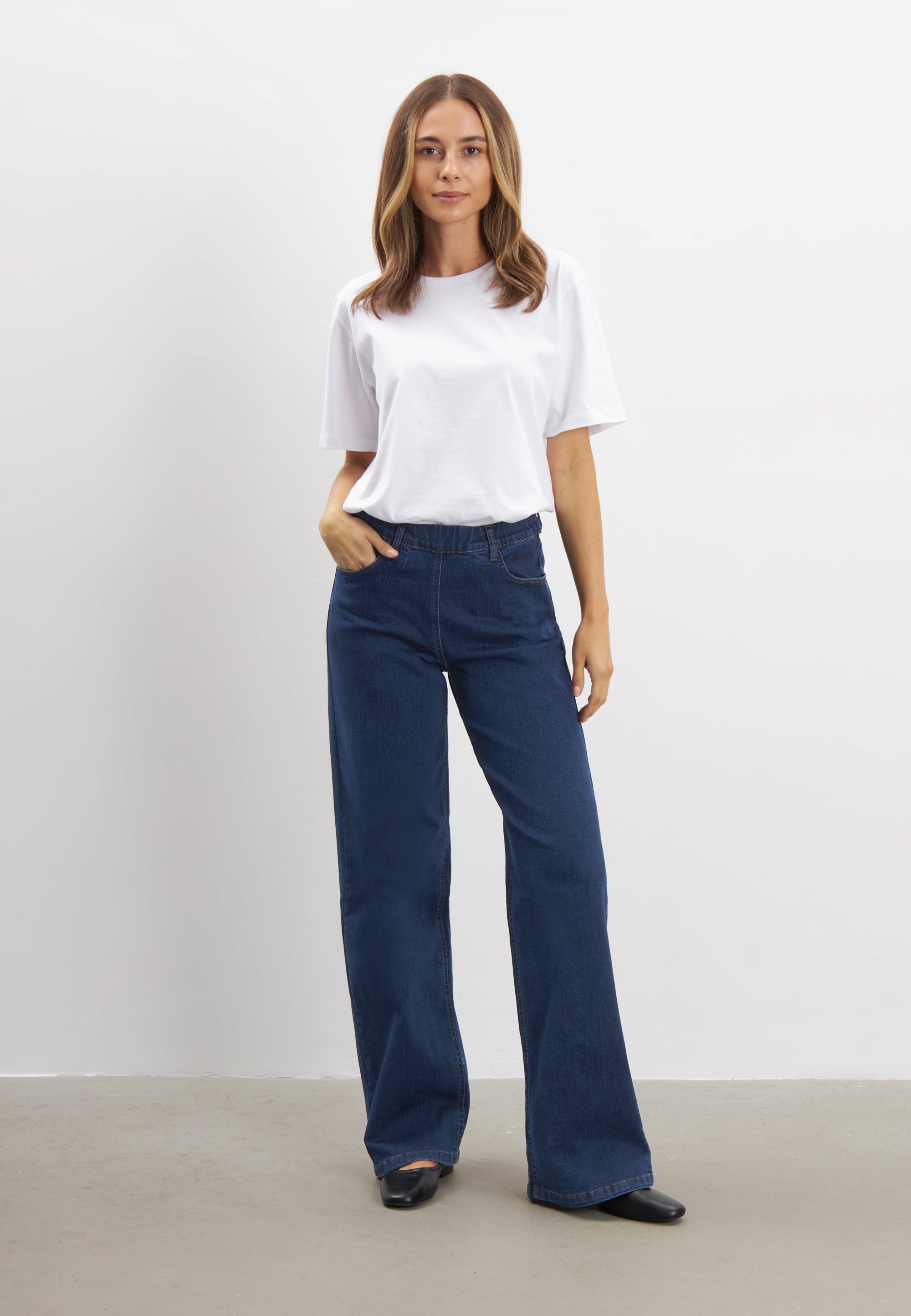 LAURIE Donna Loose - Long Length Trousers LOOSE Dunkelblauer denim