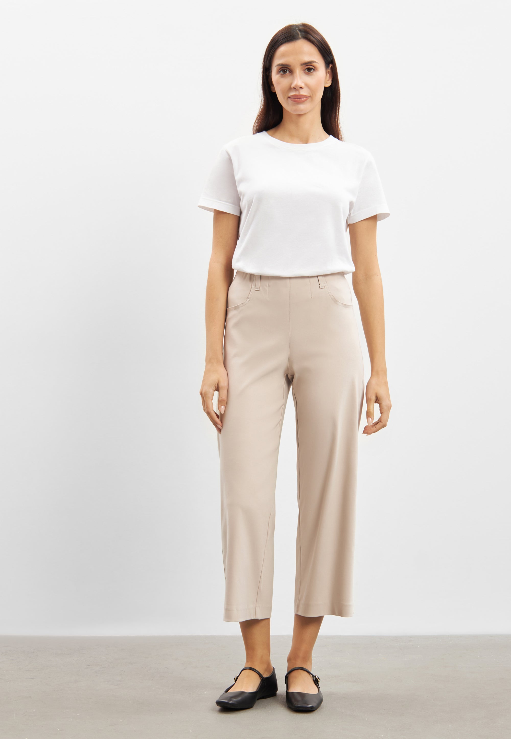 LAURIE  Donna Loose Crop Trousers LOOSE Grau sand