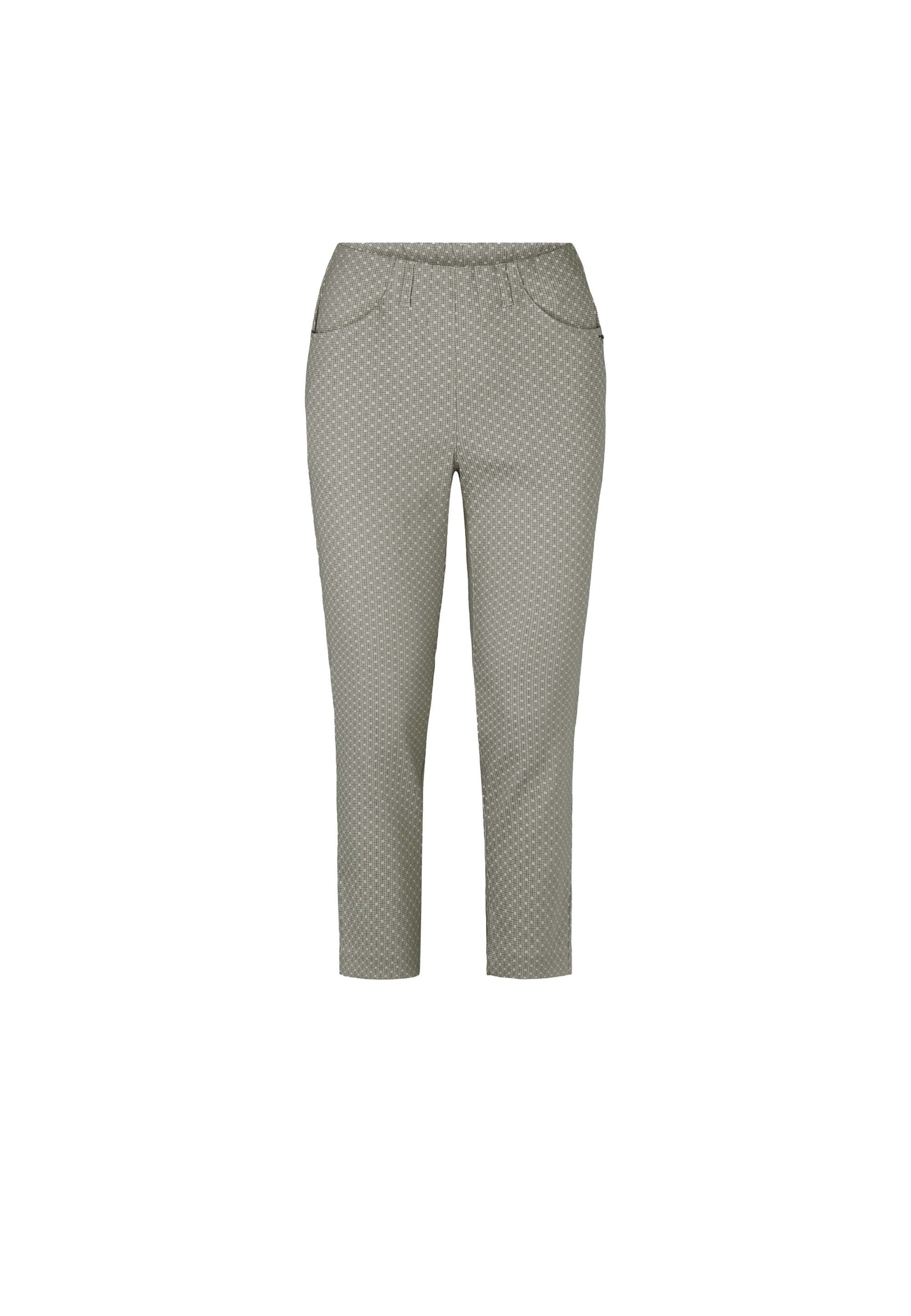 LAURIE Grace - Crop Trousers SLIM Khaki jacquard