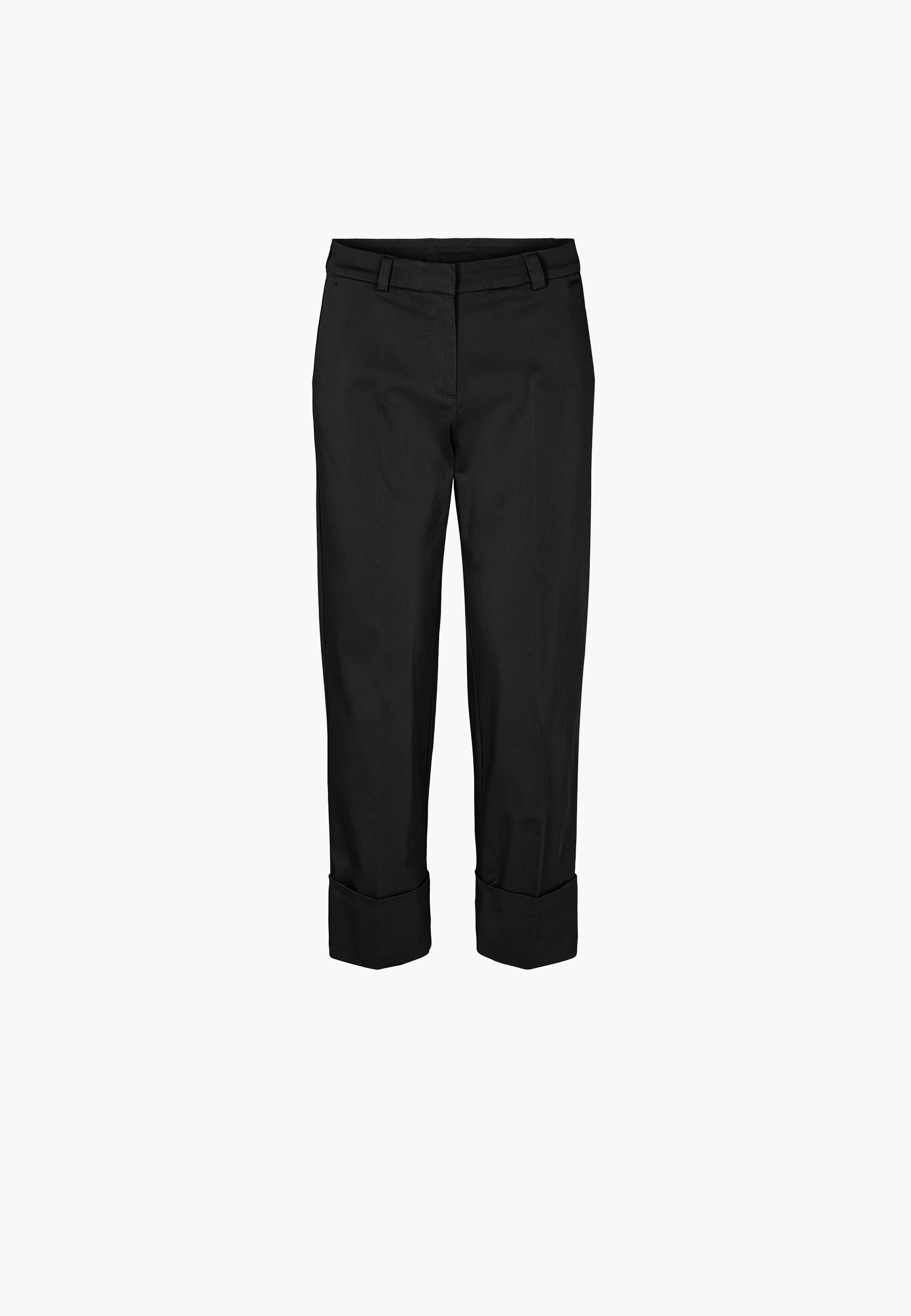 LAURIE Judy Turn-Up Straight Crop Trousers STRAIGHT Schwarz