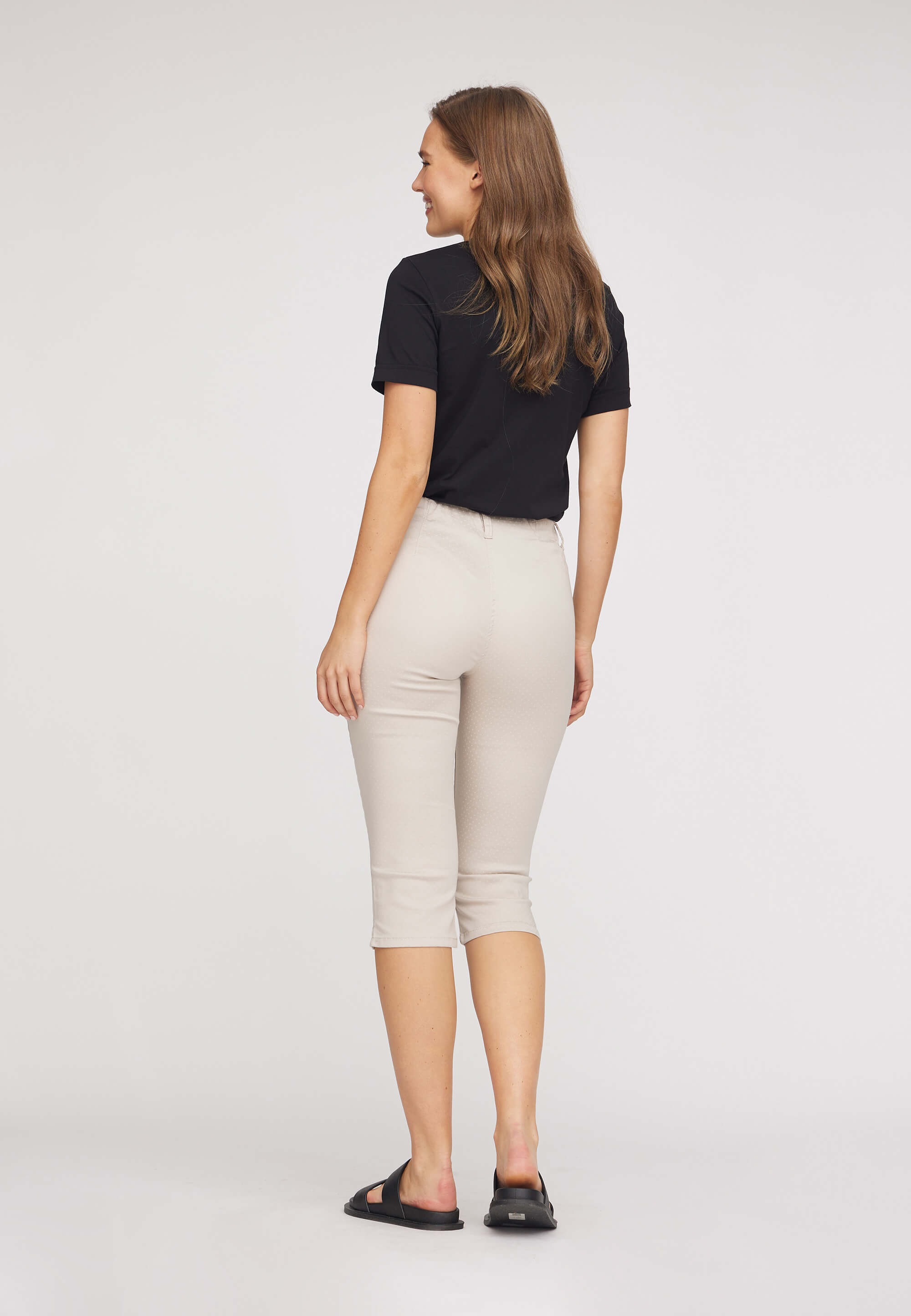 LAURIE Kelly - Capri SL Trousers REGULAR 25005 Grey Sand Print