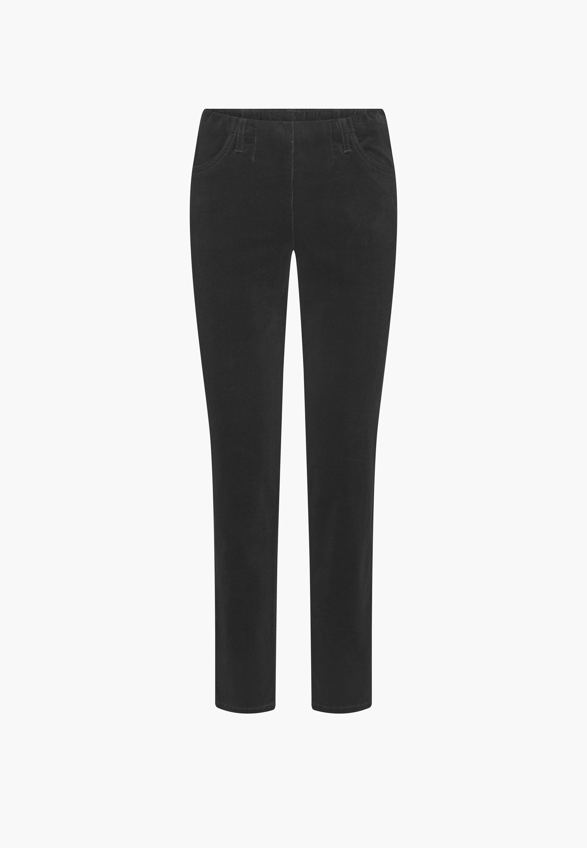 LAURIE  Kelly Regular Samt - Medium Length Trousers REGULAR Schwarz