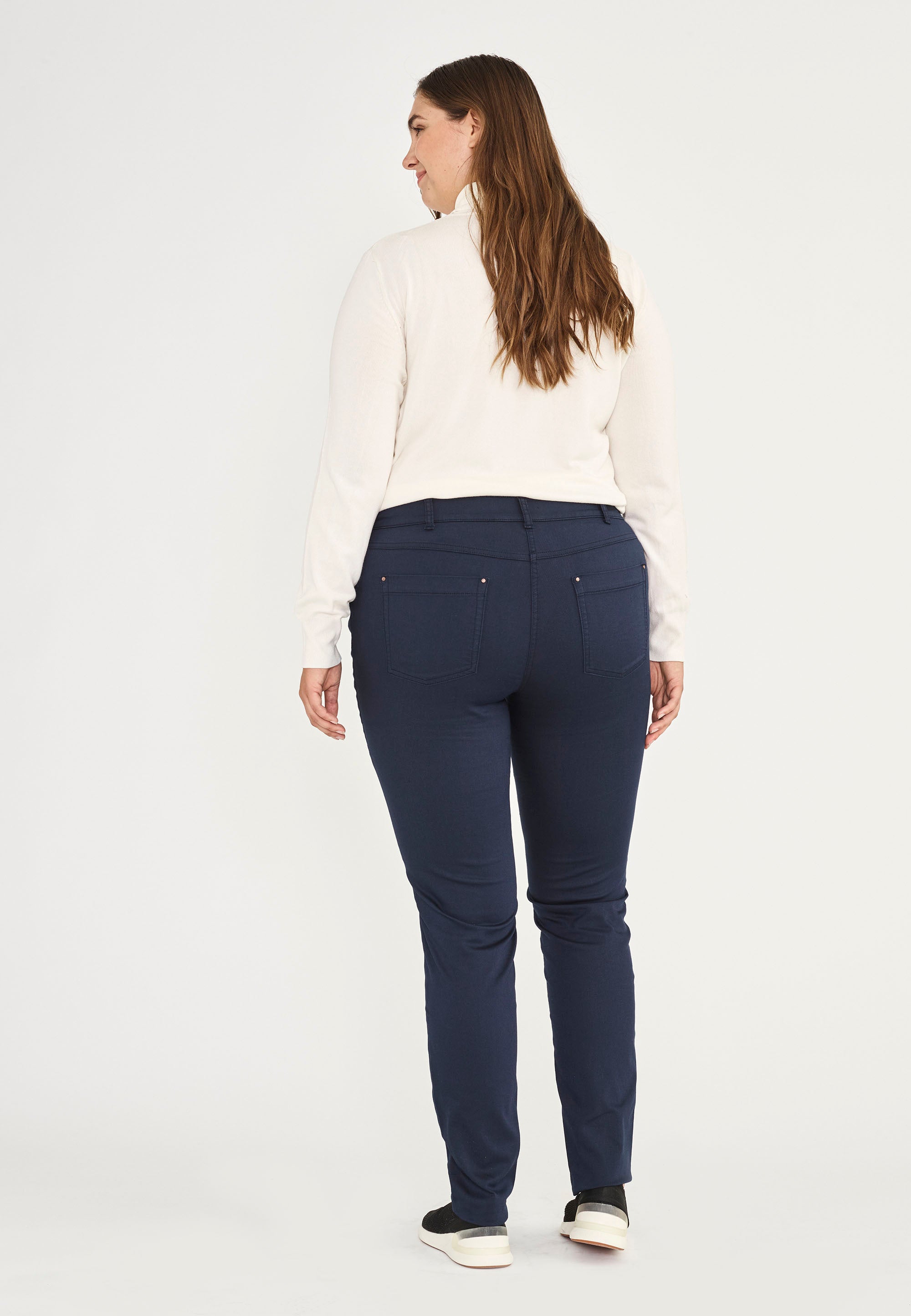 LAURIE  Laura Slim - Long Length Trousers SLIM Marine