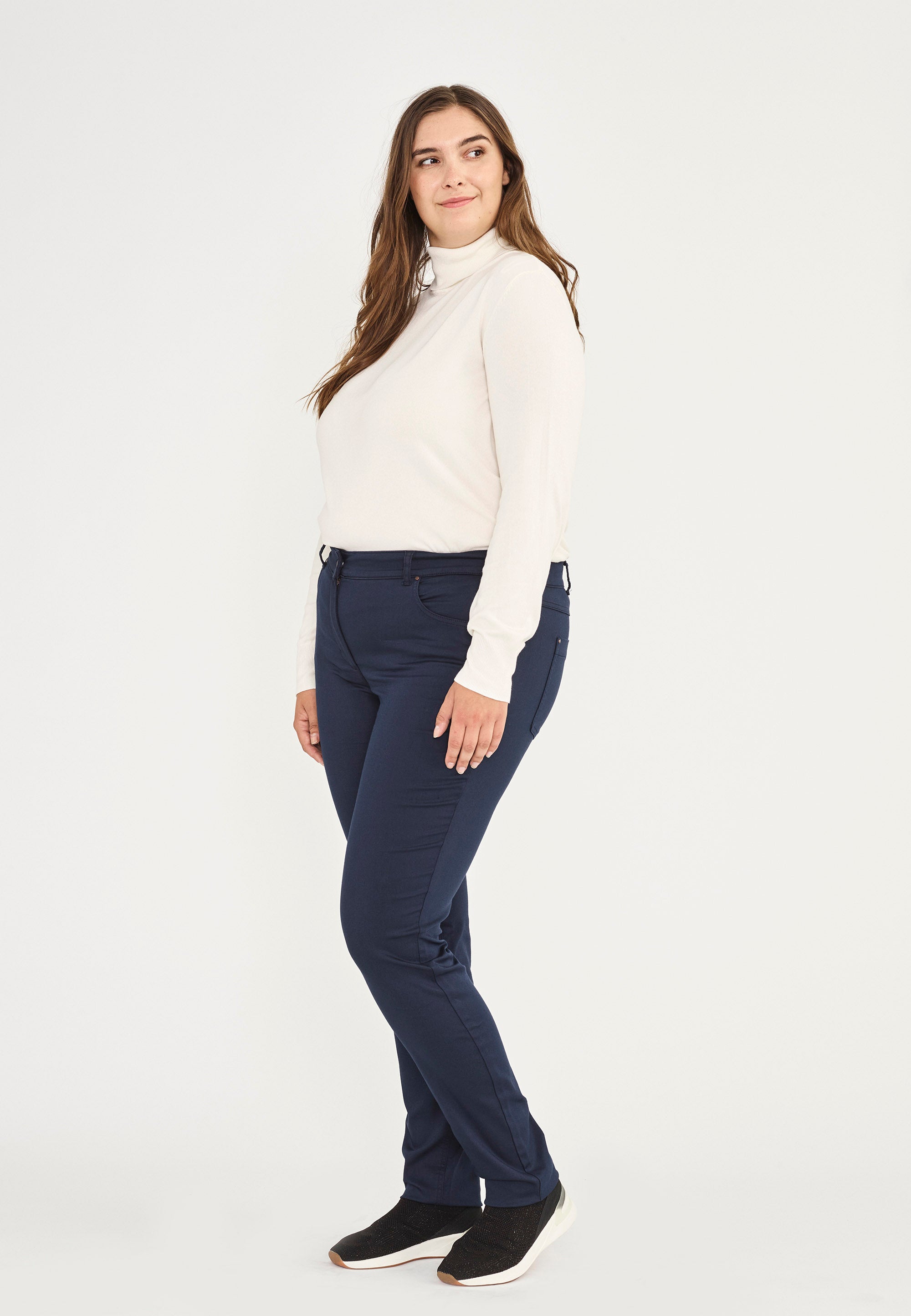 LAURIE  Laura Slim - Long Length Trousers SLIM Marine