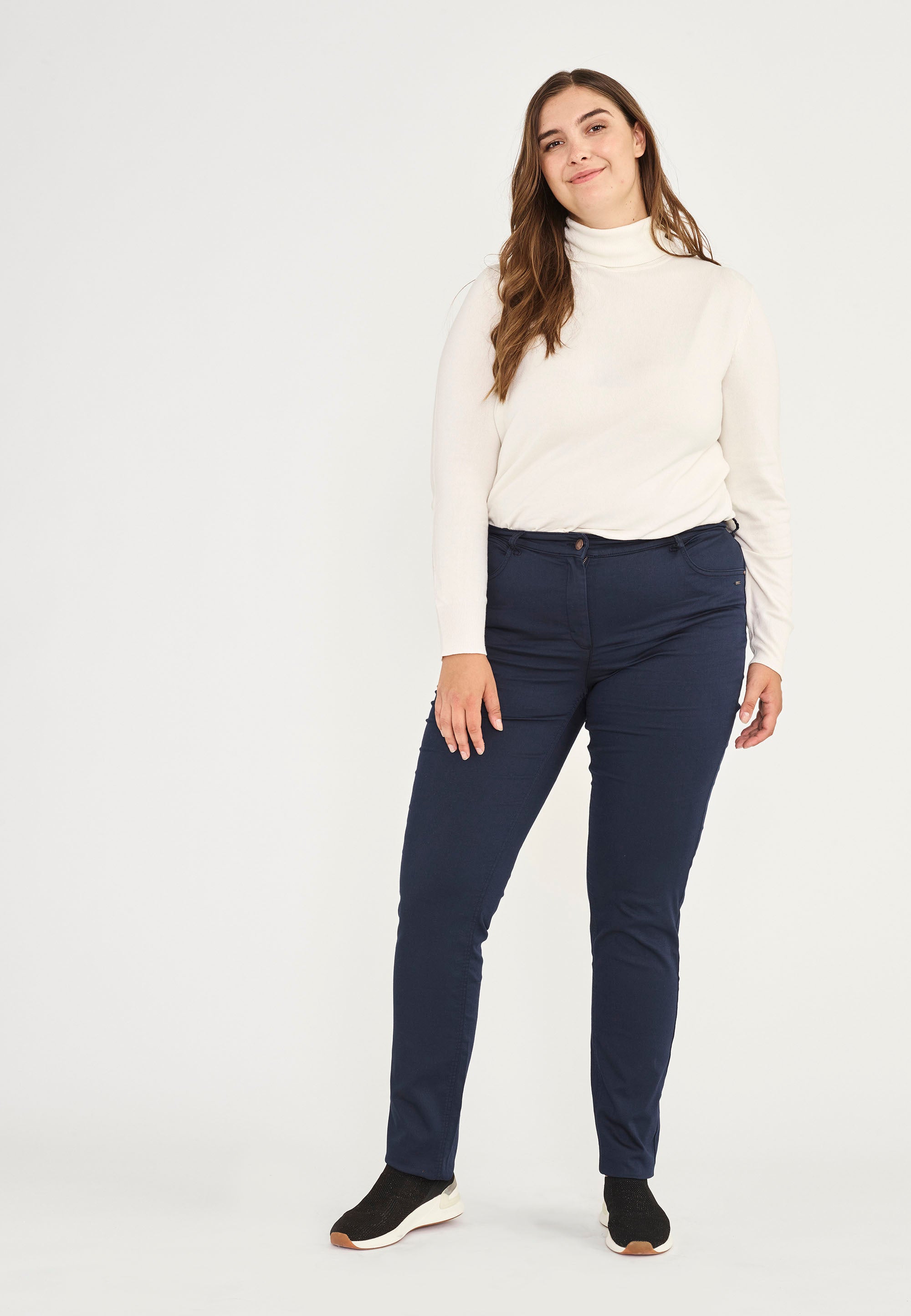 LAURIE  Laura Slim - Long Length Trousers SLIM Marine