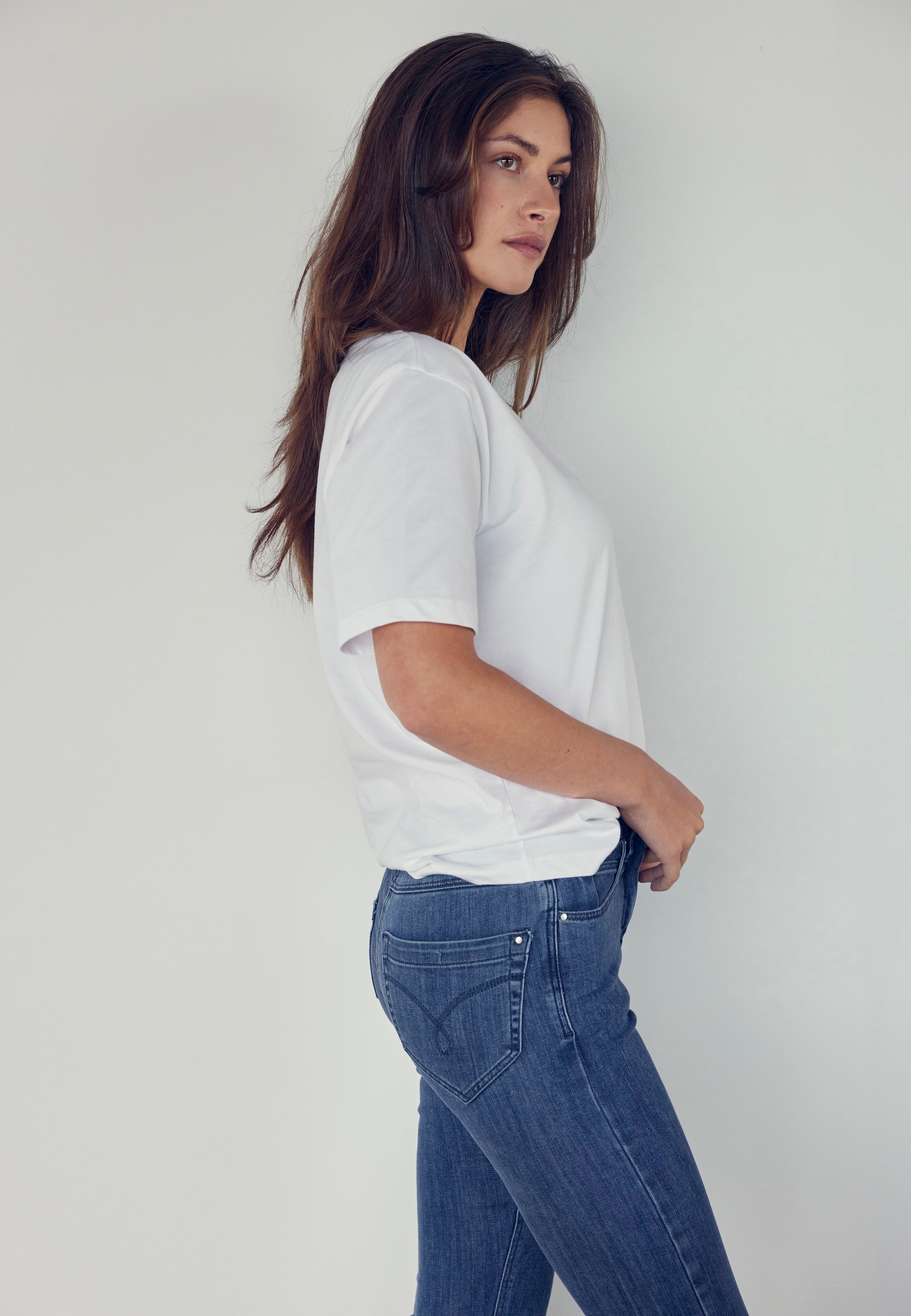 LAURIE  Olivia Skinny - Medium Length Trousers SKINNY Mittelblauer denim