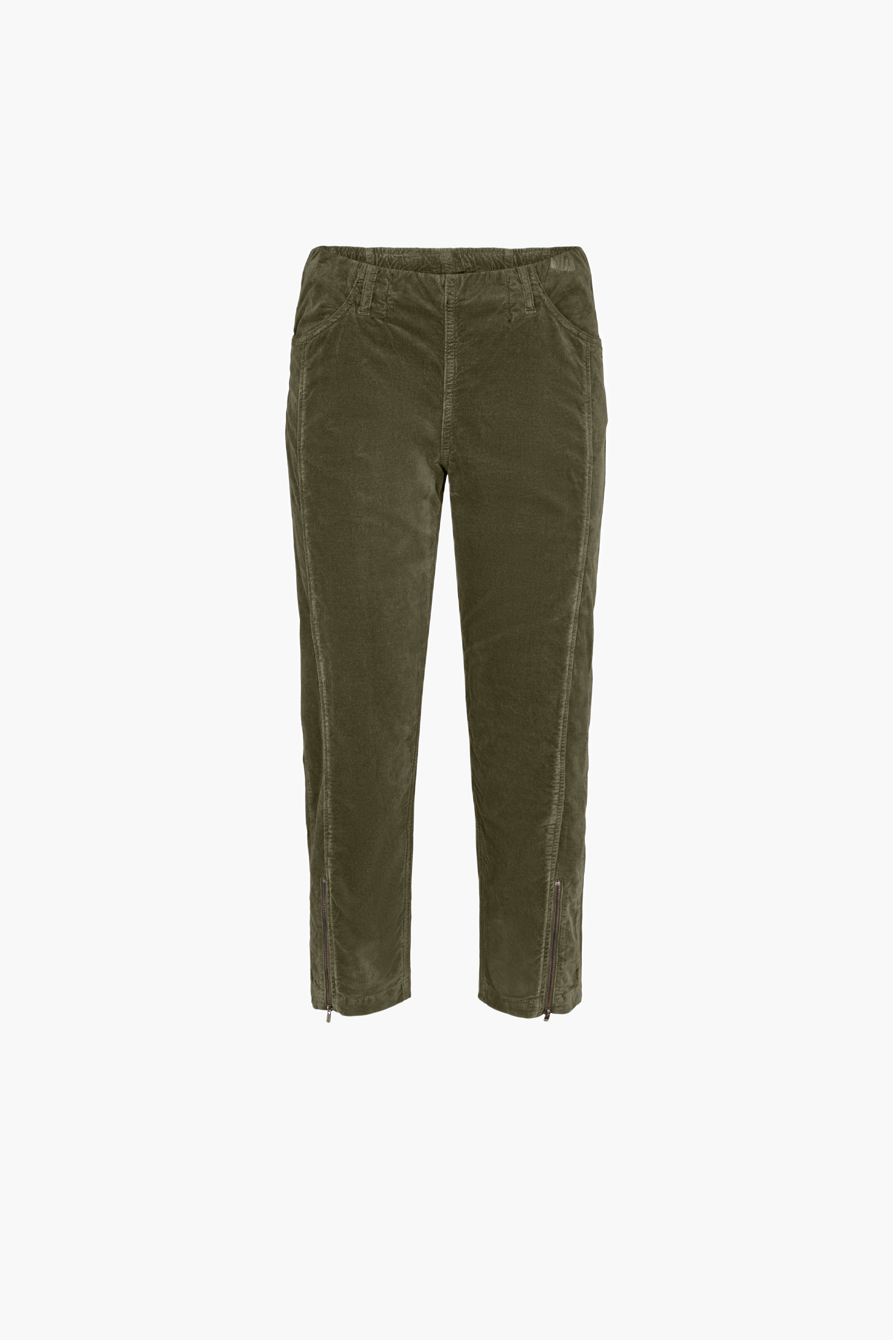 LAURIE  Piper Regular Samt Crop Trousers REGULAR 55000 Dried Olive